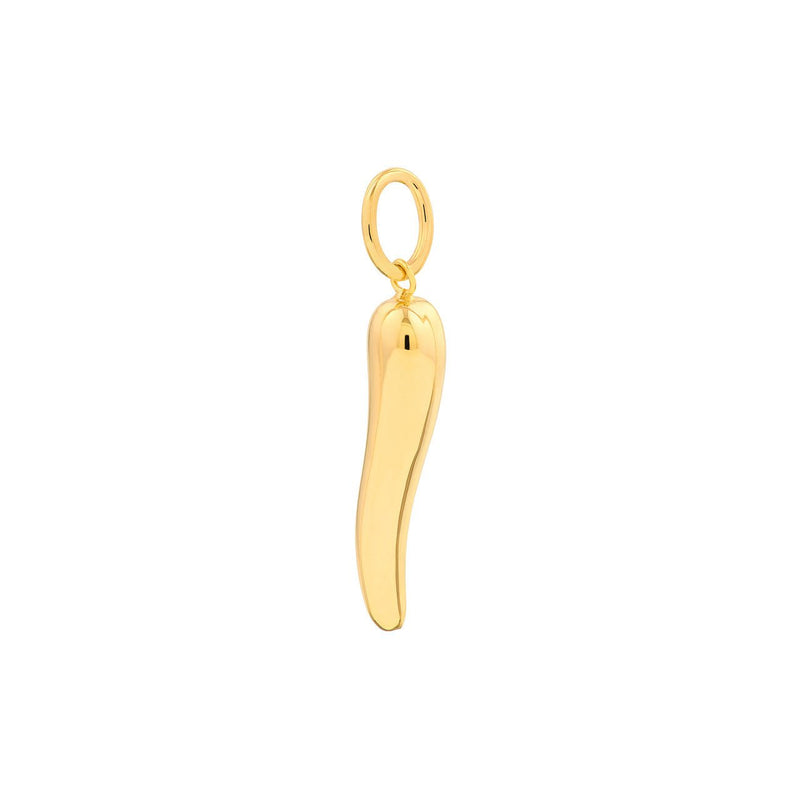 14K Gold Small Italian Horn Pendant