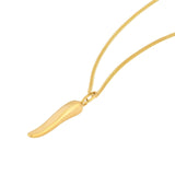 14K Gold Small Italian Horn Pendant