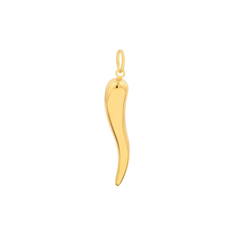14K Gold Large Italian Horn Pendant