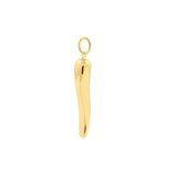 14K Gold Large Italian Horn Pendant
