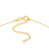 14K Gold Linked Diamond and Rope Ring Pendant Necklace