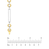 14K Two Tone Gold Oval and Round Link Rolo Chain Necklace