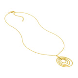 14K Gold Concentric Circle Pendant Necklace
