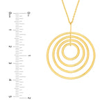 14K Gold Concentric Circle Pendant Necklace