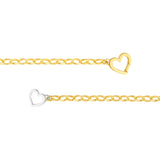 14K Two Tone Gold Interlocking Heart Pendant Necklace