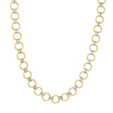 14K Two Tone Gold Round Link Necklace Chain