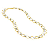 14K Two Tone Gold Round Link Necklace Chain
