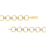 14K Two Tone Gold Round Link Necklace Chain