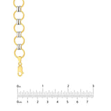 14K Two Tone Gold Round Link Necklace Chain
