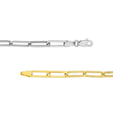 14K Two Tone Gold Half and Half Paper Clip Necklace