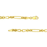 14K Two Tone Gold Heart and Link Station Necklace