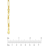 14K Two Tone Gold Heart and Link Station Necklace