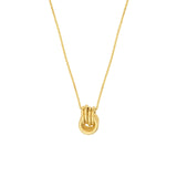 14K Gold Love Knot Pendant Cable Necklace