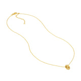14K Gold Love Knot Pendant Cable Necklace