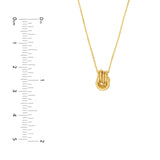 14K Gold Love Knot Pendant Cable Necklace