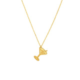 14K Gold Martini Pendant Necklace