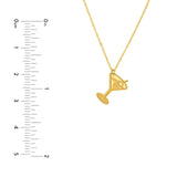14K Gold Martini Pendant Necklace