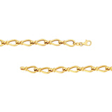14K Gold Tear Drop Link Bracelet
