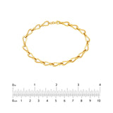 14K Gold Tear Drop Link Bracelet