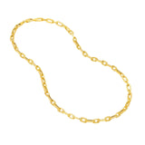 14K Gold Textured and Paper Clip Chain Necklace
