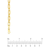 14K Gold Textured and Paper Clip Chain Necklace