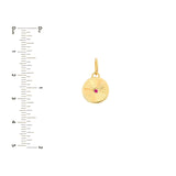 14K Gold Ruby Round Fluted Pendant