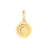 14K Gold Diamond Concentric Round Pendant