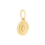 14K Gold Diamond Concentric Round Pendant