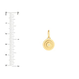 14K Gold Diamond Concentric Round Pendant
