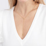 14K Gold Pull Over Rolo Lariat Necklace