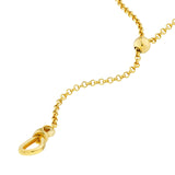 14K Gold Pull Over Rolo Lariat Necklace
