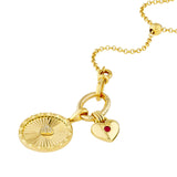 14K Gold Pull Over Rolo Lariat Necklace