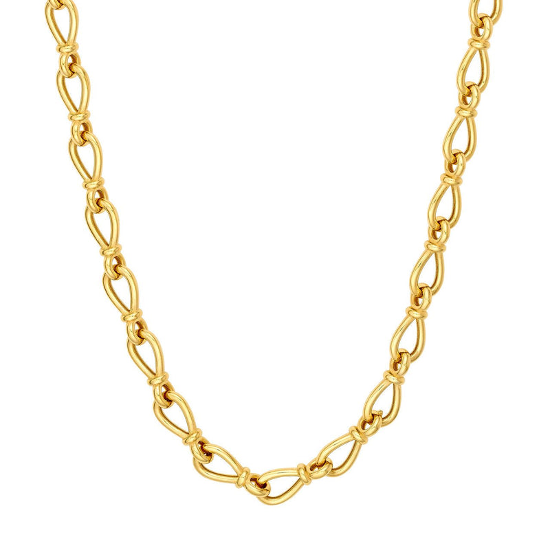 14K Gold Tear Drop Link Necklace