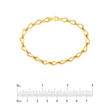 14K Gold Tear Drop Link Bracelet