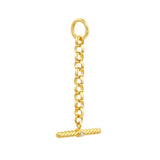 14K Gold Twisted Diamond Bar Dangle Chain Pendant