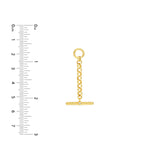 14K Gold Twisted Diamond Bar Dangle Chain Pendant