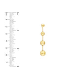 14K Gold Graduated Bead Dangle Earrings