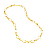 14K Gold Figaro Style Rolo Chain Necklace