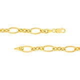 14K Gold Figaro Style Rolo Chain Necklace