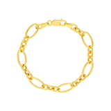 14K Gold Figaro Style Rolo Chain Bracelet