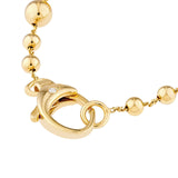 14K Gold Bead Station Bracelet with Diamond on Lock