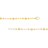 14K Gold Bead Station Bracelet with Diamond on Lock