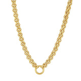 14K Gold Three Layered Rail Chain Necklace
