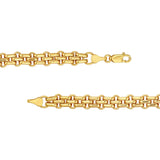 14K Gold Three Layered Rail Chain Necklace