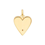 14K Gold Framed Fluted Diamond Heart Pendant