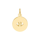 14K Two-Tone Gold Fluted Evil Eye Pendant