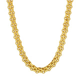 14K Gold Hollow Alternating 2 By 1 Chain Necklace