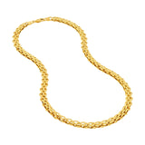 14K Gold Hollow Alternating 2 By 1 Chain Necklace
