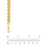 14K Gold Hollow Alternating 2 By 1 Chain Necklace