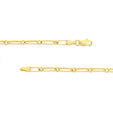 14K Gold Oval and Round Link Chain Necklace
